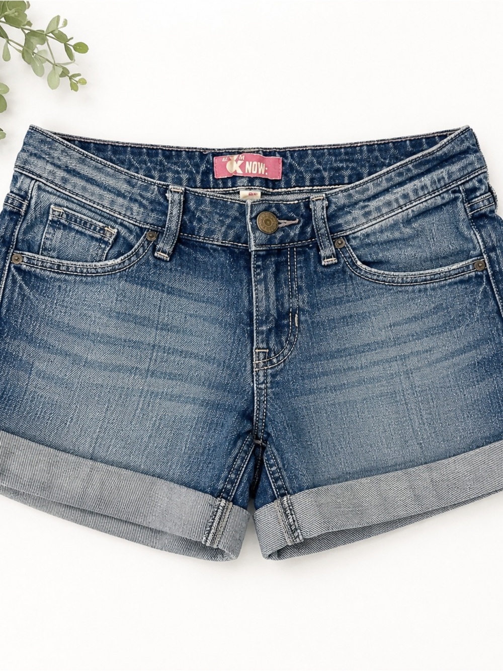 H&M NOW Girls Denim Cuffed Shorts Medium Wash Size 9-10Y